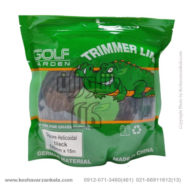 golf-garden-square-helicoidal-black-trimmer-line-5mm-15m , قیمت نخ علف زن چهارگوش مارپیچ 5 میل 15 متری مشکی گلف گاردن , خرید نخ 4گوش علف تراش 5 میل 15متری مشکی مارپیچ گلف گاردن , نخ چهار گوش مارپیچ مشکی مدل twist