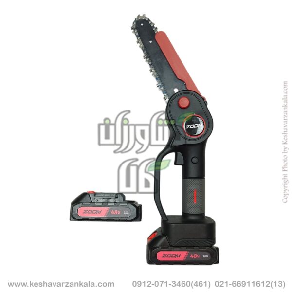 قیمت اره شارژی 15 سانت زوم موتور براشلس دو باتری , خرید اره زنجیری شارژی زوم تیغه 15 سانت , خرید اره 15 سانت شارژی zoom , اره باغبانی شارژی زووم 20 سانت , zoom 6inch battery chainsaw 15cm , اره شارژی زنجیری 15 سانت zoom