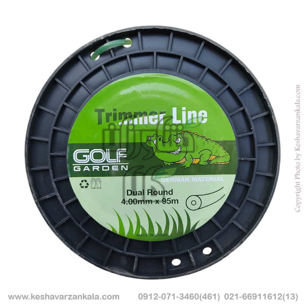 golfgarden-dual-round-trimmer-line-4mm-95m , قیمت نخ علف زن گرد مغزدار 4 میل 95 متری سبز گلف گاردن 0628146 , خرید نخ گرد مغزدار سبز علف تراش 4 میل 95 متری , نخ حاشیه زن گرد سبز مغزدار 4 میل 95 متری golf