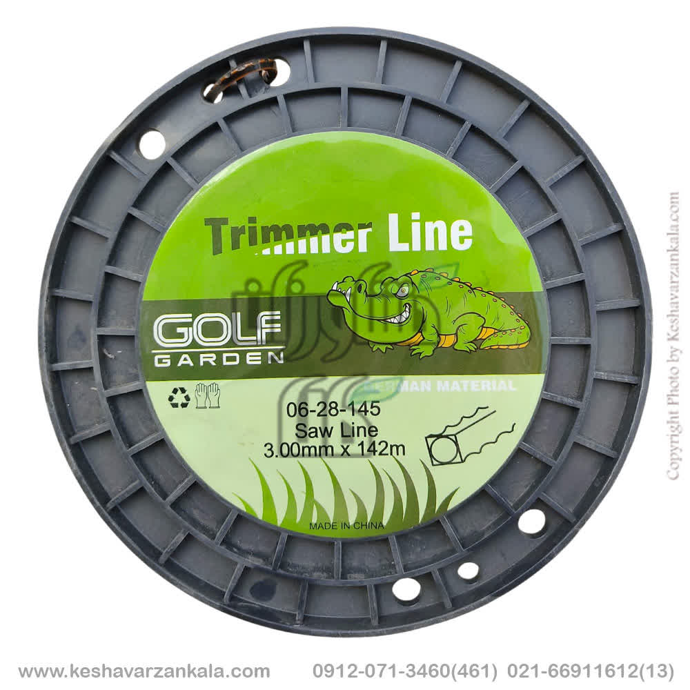 golfgarden-saw-line-trimmer-line-3mm-142m , قیمت نخ علف زن اره ای 3 میل 142 متری مشکی نارنجی گلف گاردن 0628145 , خرید نخ اره ای علف تراش 3 میل 142 متری , نخ حاشیه زن اره ای مارپیچ 3 میل 142 متری golf
