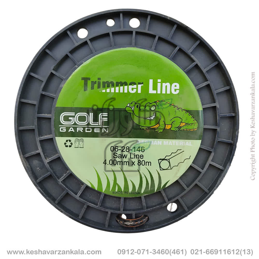 golfgarden-saw-line-trimmer-line-4mm-80m , قیمت نخ علف زن اره ای 4 میل 80 متری مشکی نارنجی گلف گاردن 0628146 , خرید نخ اره ای علف تراش 4 میل 80 متری , نخ حاشیه زن اره ای مارپیچ 4 میل 80 متری golf