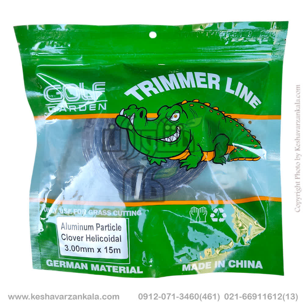 golf-garden-square-helicoidal-black-trimmer-line-3mm-15m , قیمت نخ علف زن چهارگوش مارپیچ 3 میل 15 متری مشکی گلف گاردن , خرید نخ 4 گوش علف تراش 3 میل 15متری مشکی مارپیچ گلف گاردن , نخ چهار گوش مارپیچ مشکی مدل twist