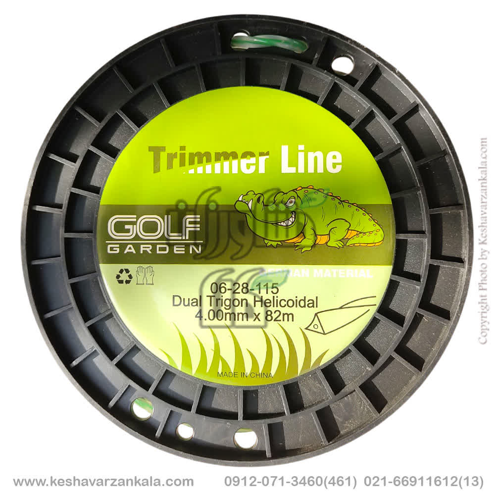 golf-garden-green-dual-trigon-helicoidal-4mm-82m , قیمت نخ علف زن سه گوش مارپیچ مغزدار سبز 4 میل 82 متری گلف گاردن 0628115 , خرید نخ سه گوش مارپیچ سبز مغزدار علف تراش 4 میل 82 متری , نخ حاشیه زن 4 گوش مارپیچ مغزدار سبز 4 میل 82 متری golf